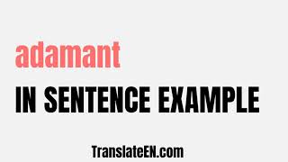 How to use quotadamantquot in a sentence  quotadamantquot sentence examples with pronunciation [upl. by Naig662]