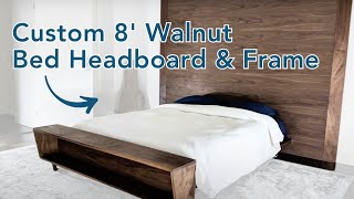 Modern Walnut 8 FOOT Headboard amp Bed Frame  Woodworking [upl. by Calderon]