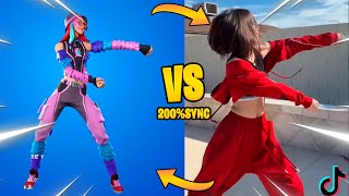 NEW FORTNITE DANCES in REAL LIFE 200 SYNCED Social Climber Popular Vibe Evil Plan [upl. by Shela]