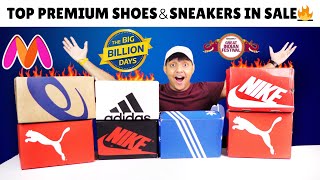 TOP BRANDED SHOESSNEAKERS  RUNNING SHOES DEALS IN BIG BILLION DAY  MYNTRA SALE 🔥🔥🔥🔥LOOT [upl. by Yetac]