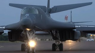 B1 Lancer Night Afterburner Take Off [upl. by Acirret130]