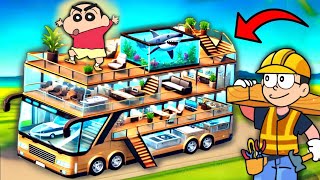 Shinchan Build Luxury Bus House 😱 [upl. by Neffirg]