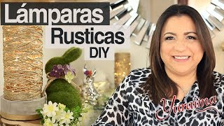 Cómo hacer lámparas rusticas con cemento y estambre  DIY [upl. by Kcid]