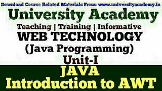 WT34 AWT in java Abstract Window Toolkit AWT Control AWT Layout Manager Examples Hindi UA [upl. by Lulita]