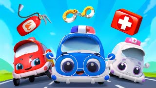 Little Rescue Squad Song  Police Car Fire Truck Ambulance  Kids Songs  BabyBus  Cars World [upl. by Laurie]