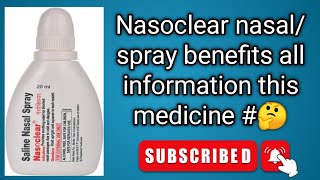 Nasoclear nasal spray benefits जाने इस स्प्रे का लाभ [upl. by Rundgren]