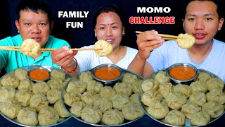 MOMO EATING CHALLENGE 🥟🔥 WITH FAMILY FUN  GANGA OFFICIAL thamthapa [upl. by Mast]