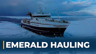 Emerald Hauling and Setting Triple Trawls  Fishing For Prawns In The Barents Sea [upl. by Etireugram983]