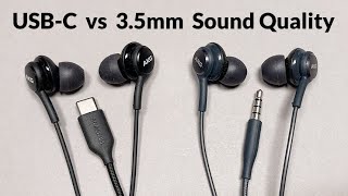 USBC vs 35mm Sound test comparison Samsung AKG EOIC100 vs EOIG955 IEM earphones [upl. by Rapp824]