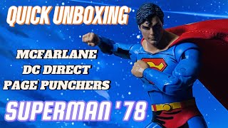 QUICK UNBOXING McFarlane DC Direct Page Punchers Superman 78 Action Figure [upl. by Yerffoj186]