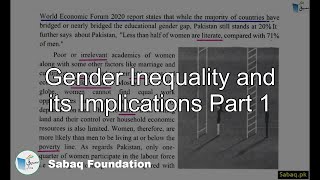 Gender Inequality and its Implications Part 1 English Lecture  Sabaqpk [upl. by Ronna259]