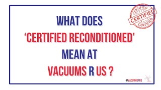 What Does Certified Reconditioned Mean When Youre Buying A Machine Or Parts from VRU [upl. by Noach751]