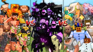 NETHER BOSS vs END BOSS vs OVERWORLD BOSS in Minecraft Mob Battle [upl. by Selrahc38]