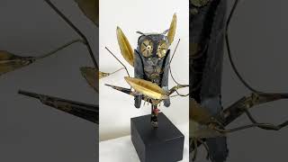 DeGroot Brutalist MCM Brass amp Metal Owl Sculpture Signed [upl. by Renelle398]