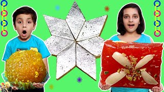 SWEETS CHALLENGE  Normal vs Special Mithai Eating Challenge  Funny Aayu and Pihu Show [upl. by Janeczka]