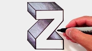 How to Draw the Letter Z in 3D [upl. by Montfort]