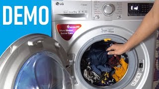 LG Front Load Washing Machine FHT1208SWL  Demo [upl. by Jesselyn]