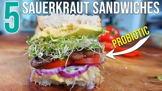 5  Probiotic SAUERKRAUT SANDWICH RECIPES  Insanely Delicious [upl. by Aseefan682]