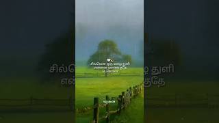 🎶Sillena oru ✨mazhai thuli 💞tamillovesong whatsappstatus lovesong rain [upl. by Nwahsear]