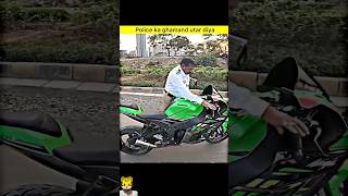 Police vs bikers 😨 bike shorts youtubeshorts [upl. by Yrrek954]