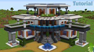 Minecraft How to Build a Large Modern House Tutorial Easy 29 [upl. by Bernardina388]