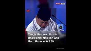 Tangis Presiden Prabowo Pecah Usai Umumkan Kenaikan Gaji Guru prabowosubianto beritasatu [upl. by Ayatal]