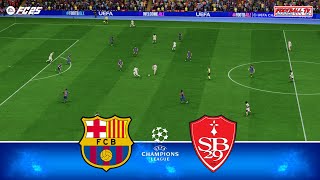 Barcelona vs Stade Brestois  UEFA Champions League 2425 UCL  Full Match  FC 25 Gameplay PC [upl. by Eniamrehs]