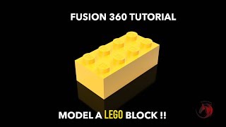 Model a LEGO BLOCK using Fusion 360 [upl. by Aehcsrop485]