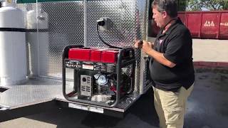 How to operate a generator in a food trailer  Briggs amp Stratton Gasoline Generator [upl. by Eehsar321]