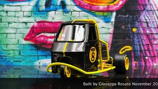 Piaggio Ape Car Drift full carbon fiber 3D printed [upl. by Einafets]