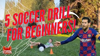 5 Beginner Soccer Drills For kids [upl. by Hildagarde]