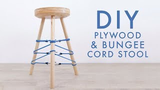 DIY Plywood amp Bungee Cord Stool  Modern Builds [upl. by Male781]