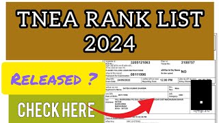 TNEA Rank List 2024  How To Check TNEA Rank List 2024 [upl. by Salvadore900]