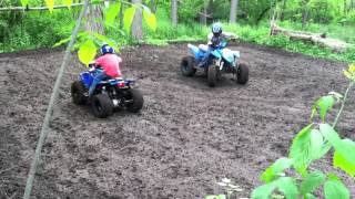 Polaris Outlaw 50cc amp Polaris Outlaw 90cc mudding [upl. by Malti565]