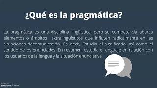 ¿Qué es la pragmática [upl. by Annawt]