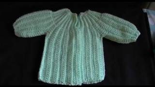 How to Crochet a Baby SweaterCardigan  Cats One Piece Wonder 1of 5 [upl. by Ainnet]