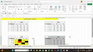 Solve Assignment Model in MS Excel [upl. by Aneliram]