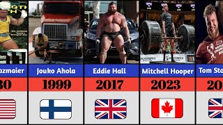 World Strongest Man Winners 19772024 [upl. by Arahahs614]