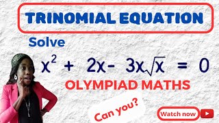 Olympiad Radical Equation radicalTrinomial Equation [upl. by Onia173]