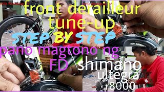 how to install shimano ultegra r8000 front derailleur  how to adjusttuneup shimano ultegra r8000 [upl. by Adrell528]