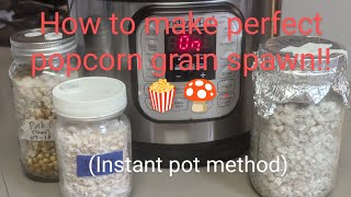 Popcorn Grain Spawn  How to Prep and Sterilize Popcorn for the Perfect Spawn instant pot method [upl. by Dygert]