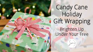 Candy Cane Holiday Gift Wrapping holiday christmas wrappingpaper [upl. by Evannia]