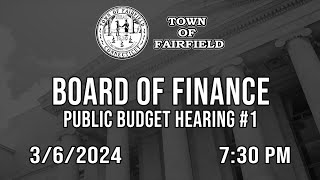 Board of Finance Public Budget Hearing 1  362024 [upl. by Ylicec]