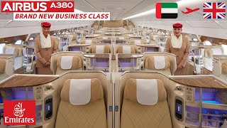 Emirates BRAND NEW A380 Business Class review from Dubai to London [upl. by Lokim376]