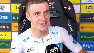 TOUR DE FRANCE 2024  Remco Evenepoel quotOn va commencer à penser au podium jai les jambes pour çaquot [upl. by Ifar328]