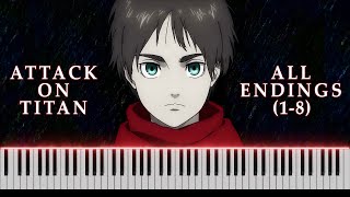 Attack on Titan All Endings 18 on Piano FREE MIDI [upl. by Xam]