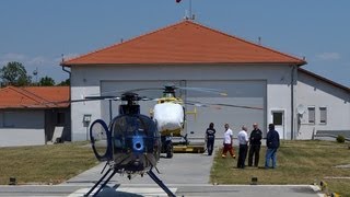 McDonellDouglas MD500E landing to Hungarian Air Ambulance base Balatonfüred Hungary [upl. by Gyasi244]