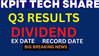 KPIT Technologies Dividend  KPIT Technologies Q3 Results  KPIT Technologies Share Latest News [upl. by Anaillil]