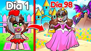 Jugué 100 DÍAS CONVERTIDO en una PRINCESA muy LINDA en Roblox 😂👸 [upl. by Lacy710]