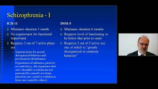 Michael First Schizophrenia in ICD11 and DSM5 [upl. by Leikeze]